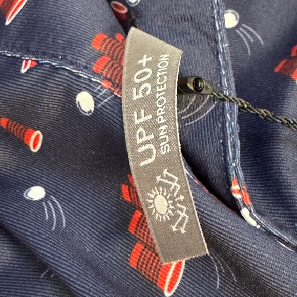 Roundtree & Yorke BEER PONG PATTERN Blue and Red Polo Shirt - Picture 5 of 6